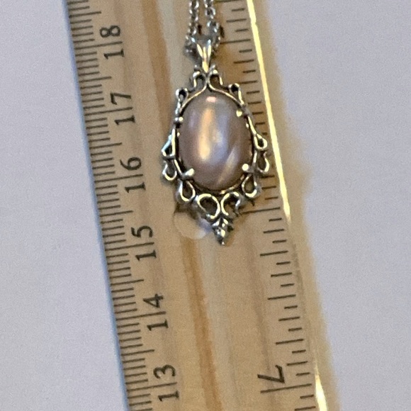 Sterling Silver Pink Mother of Pearl Necklace - Picture 8 of 9